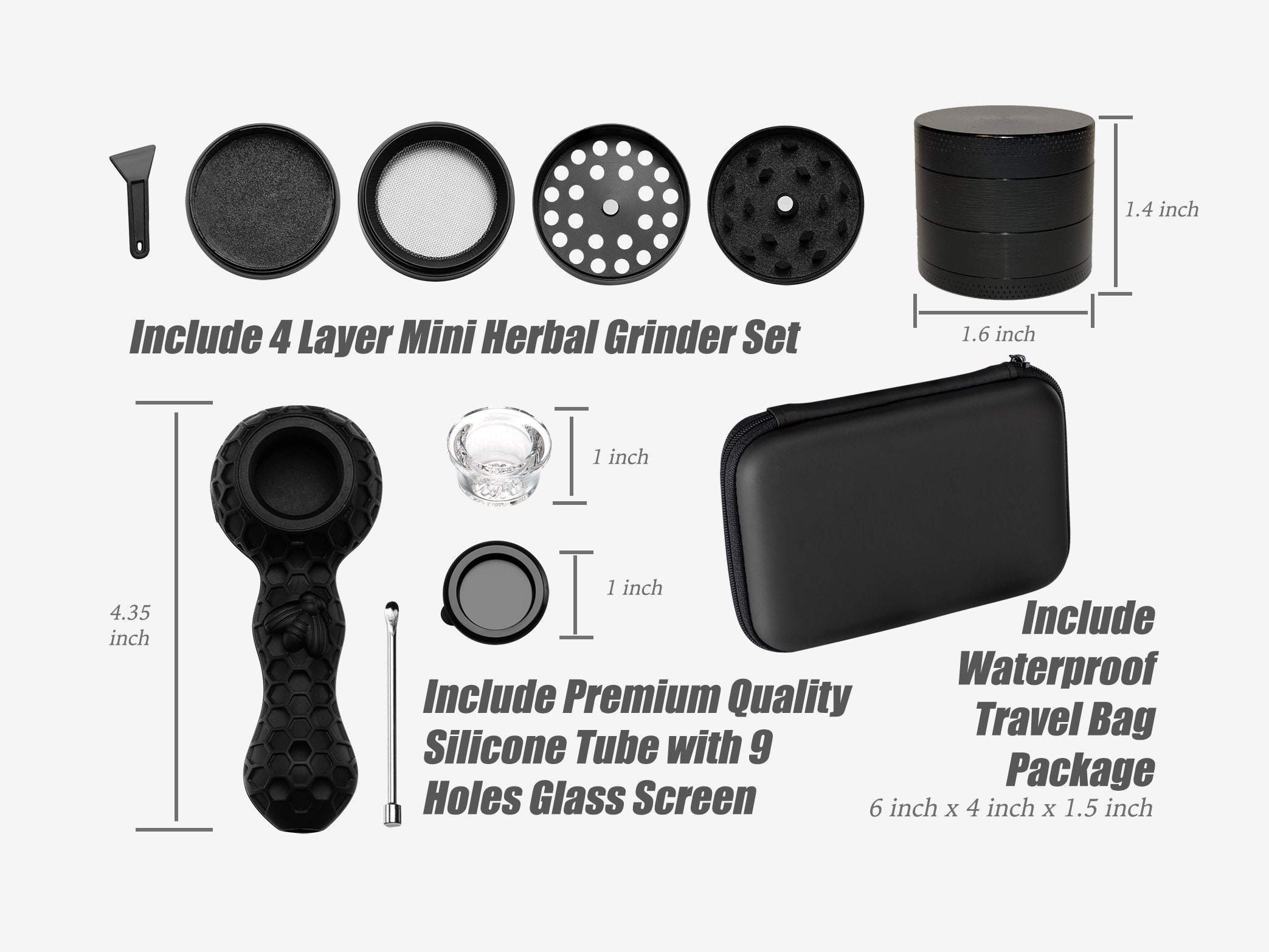 Smoking Bowls, Silicone Smoking Pipes, Bowls for Smoking, 4 Piece Herb