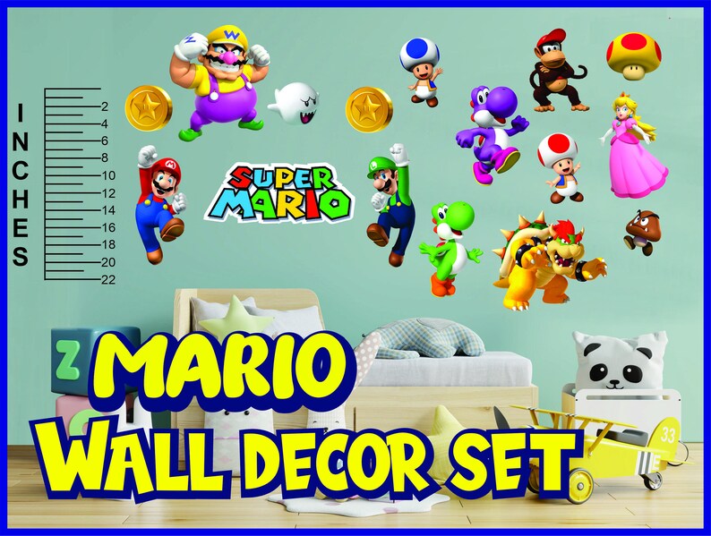 Mario Kids Wall Decor Set - Etsy