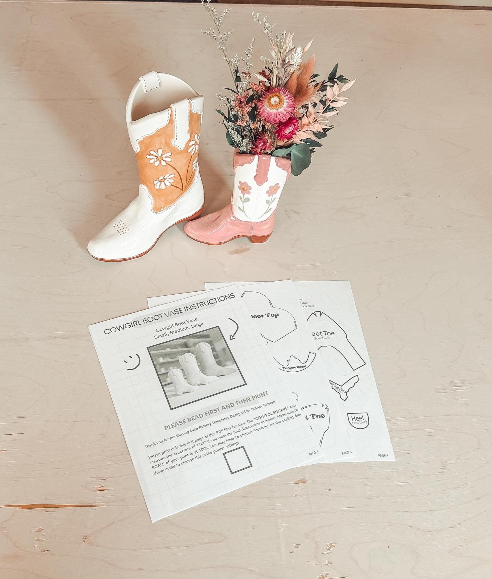Pottery Templates | Slab Building Template | Pottery Pattern | Cowgirl ...