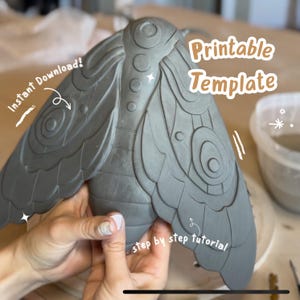 Modèle de poterie papillon |  Construction en dalles | 3 tailles | Téléchargement instantané du PDF | Imprimable | Modèle de fondant | Bricolage pour la Saint-Valentin