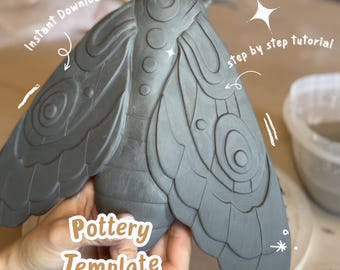 Pottery Templates | Slab Building Template | Pottery Pattern | Slab Building | Moth | Instant PDF Download | Printable | Fondant Template