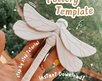 Pottery Templates | Slab Building Template | Pottery Pattern | Slab Building Template | Dragonf | Instant PDF Download | Printable | Fondant