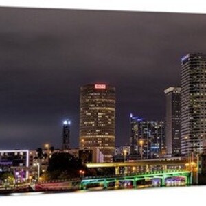 Tampa Florida Skyline Panorama, Colorful Panoramic Cityscape, Landscape Art, Tampa Bay Decor, Large Canvas, Metal Artwork, Sunshine State image 3