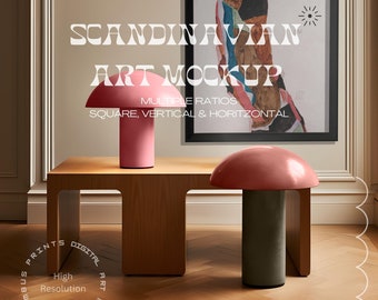 3 Scandinavian Frame Mockup Bundle, Custom Decor and Frame Colour, High Resolution Mock up, Canva Poster Mockups, Interior Design PSD Mockup