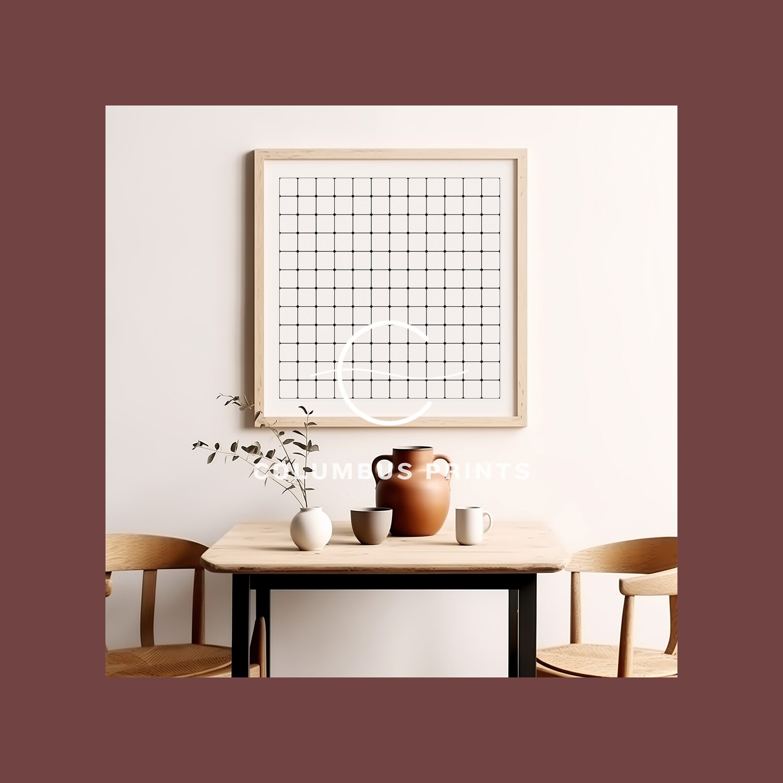 3 CANVA Simple Dining Art Mockup Bundle, Minimal Mockup for Digital Art ...