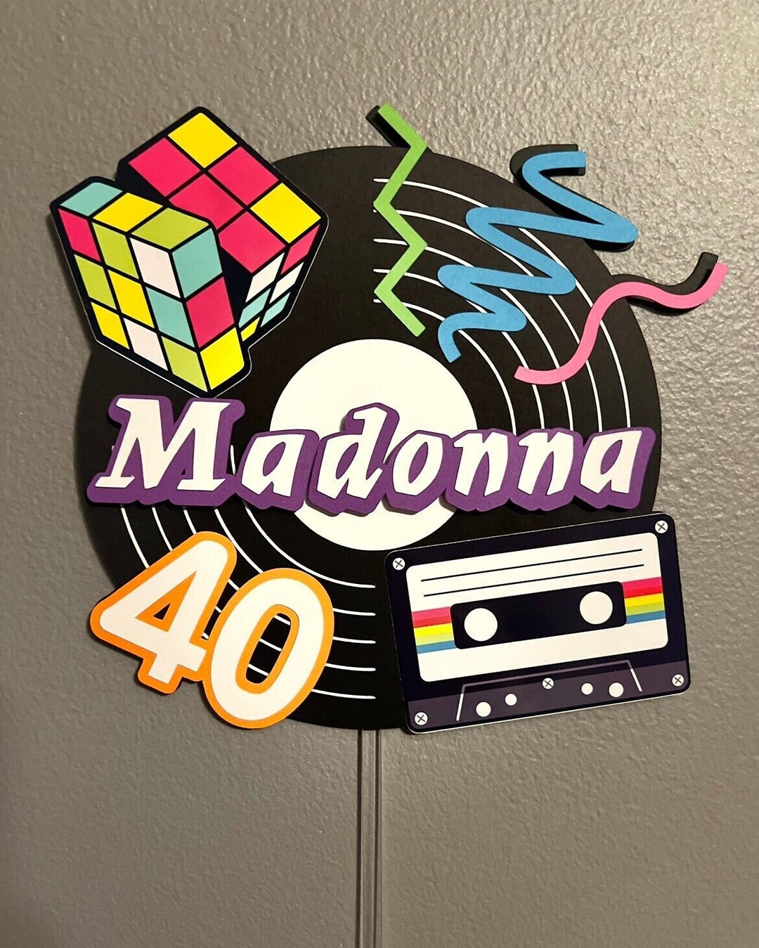 80's Theme Cake Topper Retro Cake Topper 1980s - Etsy