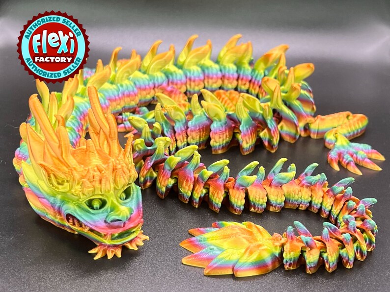3D Printed Articulating Chinese Dragon 2 Flexi Dragon Etsy