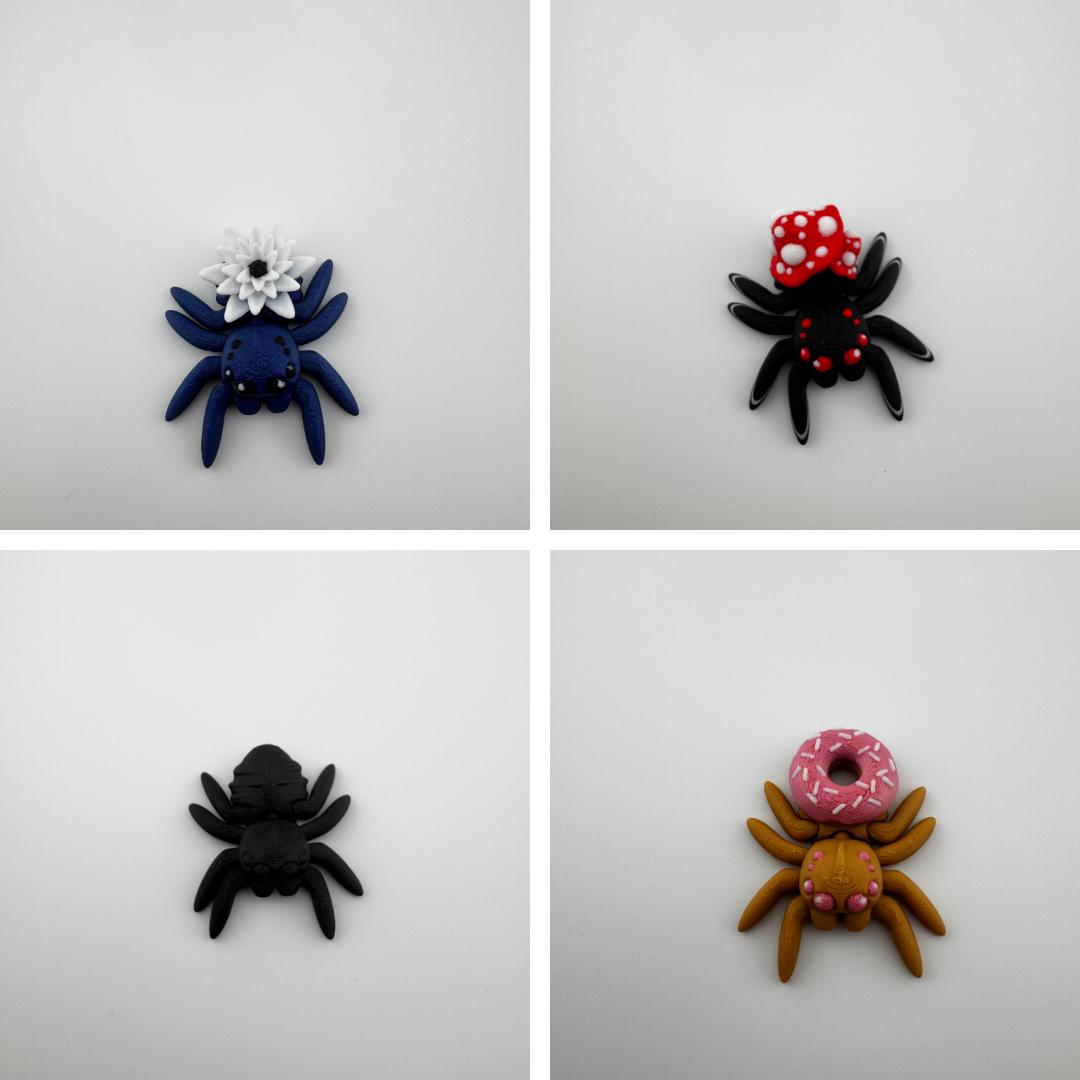 3D Printed Mini Spider Collection – Rose, Donut, Water Lily, Strawberry ...