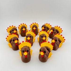Pavos articulados impresos en 3D – 2 x 2 x 2 pulgadas – Decoración de Acción de Gracias – Portatarjetas