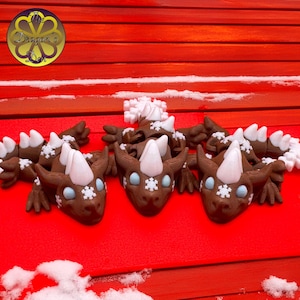 3D gedruckter beweglicher Schneeflocken-Drache - 4.5 in Lang - Winter-Fidget-Spielzeug - Flexi Dragon