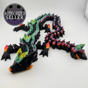 3D Printed Articulating Crystal Wolf Dragon | Flexi Dragon | Fidget Toy