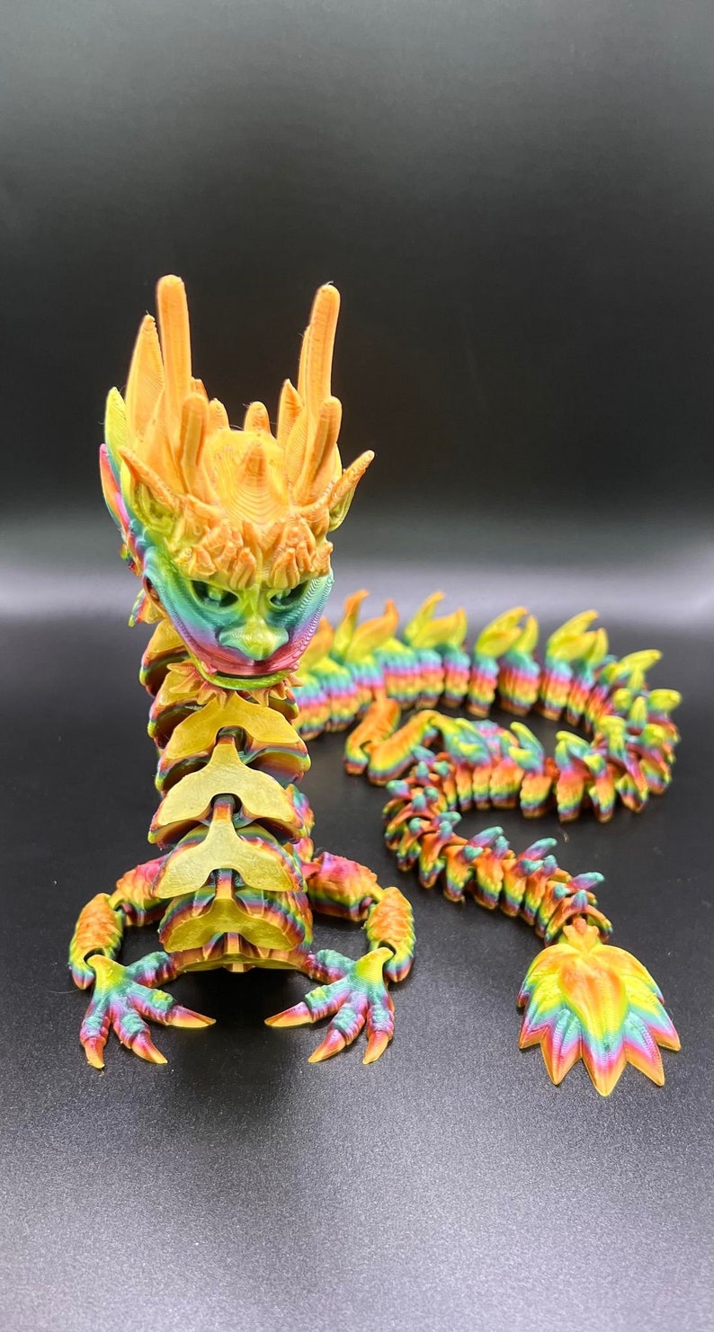 3D Printed Articulating Chinese Dragon 2 Flexi Dragon Etsy