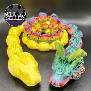 3D Printed Articulating Snake and Butterfly Snake – 28in and 30in Sizes – Flexi Fidget Toy