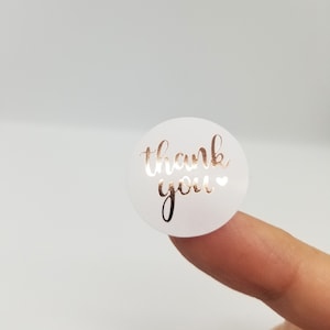 Stickers de remerciement, or rose, 1 pouce, scellés d'enveloppe, fournitures d'emballage, livraison gratuite au Canada, cadeaux de mariage