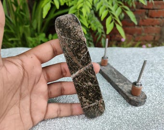 Set of Elegant Brown Bidasar Stone Or Marble Drawer Pulls, cabinets, Dressers, Pulls and Handles