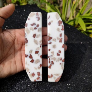 Beautifull Epoxy Resin Terrazzo Style White Stone Marble Drawer Pulls, cabinet, Dresser, Pulls and Handles, Marble Door Handles Or Knobs
