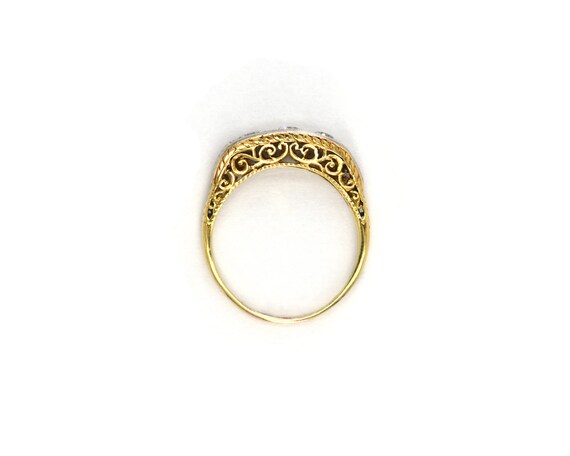 Vintage Two Tone Old European Diamond Ring - image 4
