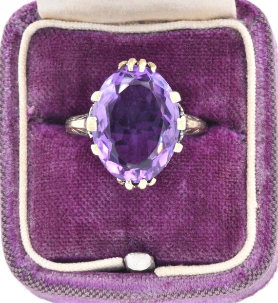 Vintage Amethyst Ring Etsy Nederland