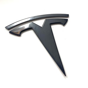 BLACK CHROME Plated OEM Model 3 Rear &quot;T&quot; Badge Replacement Metal (Limited Edition)