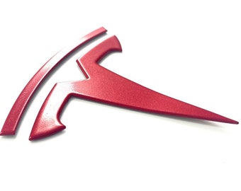 METALLIC CHERRY RED Model 3 Rear "T" Badge Replacement Metal (Limited Edition)