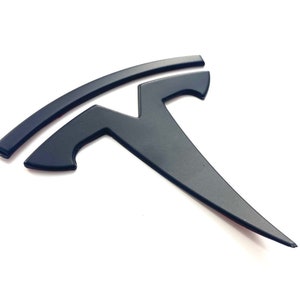 Oem SPEC MODEL Y Rückseite &quot;T&quot; Badge Ersatzmetall (Mattschwarz)
