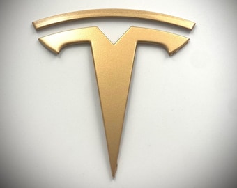 METALLIC GOLD OEM Spec Model Y Front "T" Badge Replacement Metal (Limited Edition)