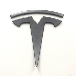 Gunmetal Gray OEM SPEC MODEL 3 Rear &quot;T&quot; Badge Replacement Metal