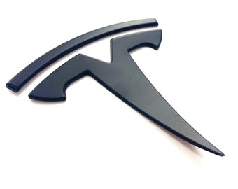 OEM SPEC MODEL Y Rear &quot;T&quot; Badge Replacement Metal (Matte Black)