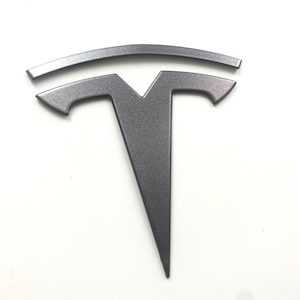Gunmetal Gray OEM SPEC MODEL 3 Front &quot;T&quot; Badge Replacement Metal