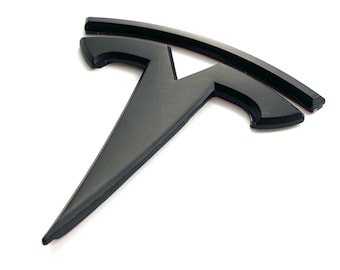 2021-2025 MODEL S REAR &quot;T&quot; Badge Replacement METAL (Matte Black)