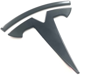 Gloss Black OEM SPEC MODEL 3 Rear "T" Badge Replacement Metal