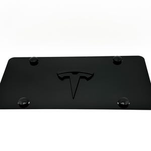 Tesla Model Y/3/X/S Matte Black Stainless Steel License Plate Frame With Logo