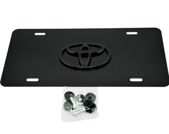 Targa con logo frontale nero e stemma per Toyota (stemma piccolo)