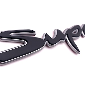 SATIN SILVER + MATTE Black Supra Rear Letter Badge Emblem Replacement Metal Version