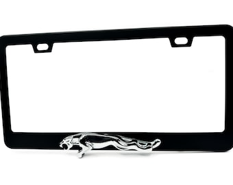 Satijnzwart kentekenplaatframe roestvrij staal voor JAGUAR TYPE 2