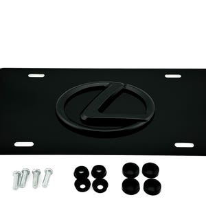 FRONT VANITY Logo License Plate with Emblem Badge for LEXUS (black logo)