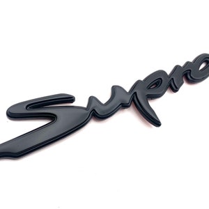 SATIN BLACK Supra Rear Letter Badge Emblem Replacement Metal Version