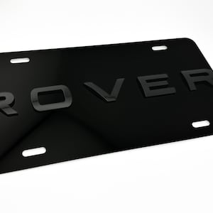 ROVER FRONT VANITY Logo License Plate with Gloss Black Emblem Badge for Range Rover