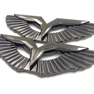 Black Chrome Anzu Wing Badge: Kia Emblem Replacement