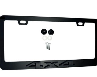 Satin Black Stainless Steel 4x4 License Plate Frame