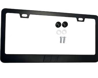 Satin Black GR Logo License Plate Frame, Stainless Steel