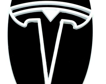 MODEL Y FRONT "HALO-T" Badge Replacement Metal (Gloss White)