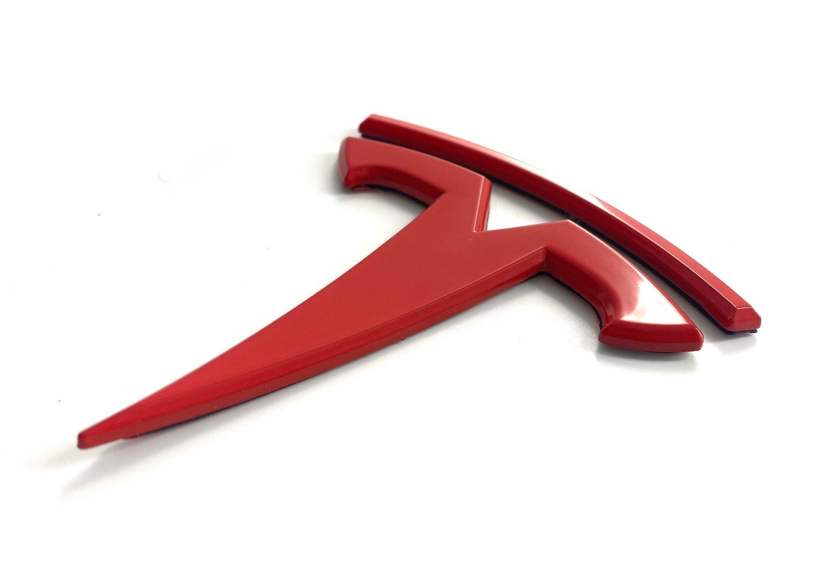 PREMIUM ~GLOSS RED~ Model Y Rear T Badge Emblem Replacement Metal