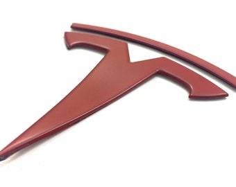 MATTE RED OEM Spec Model 3 Rear "T" Badge Emblem Replacement Metal