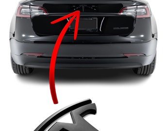 Tesla Model 3 Rear "T" Emblem Decal - Genuine 3M Vinyl Sticker (Avantelle)