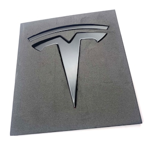 Model 3 Front &quot;T&quot; Badge: Stainless Steel, Satin Black
