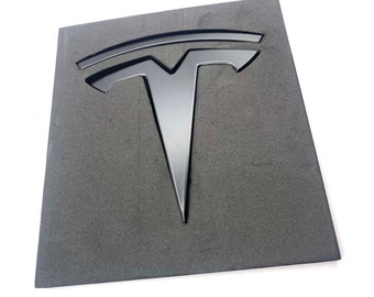 NEW 3.0 OEM Spec MODEL Y Front "T" Badge Replacement Metal Satin (Semi Gloss) Black