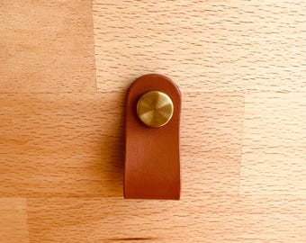 Handmade Mini Leather Cabinet Handle