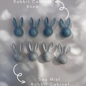 Tirador de armario de porcelana con forma de conejo