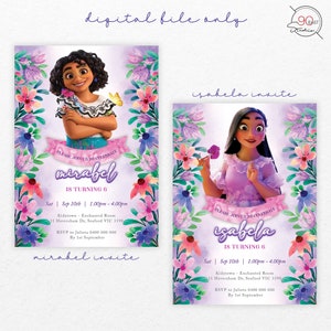 Encanto Birthday Party Invitation | Birthday Invitation | Kids Birthday Invitation | Mirabel and Isabela Encanto Birthday Party Invitation |